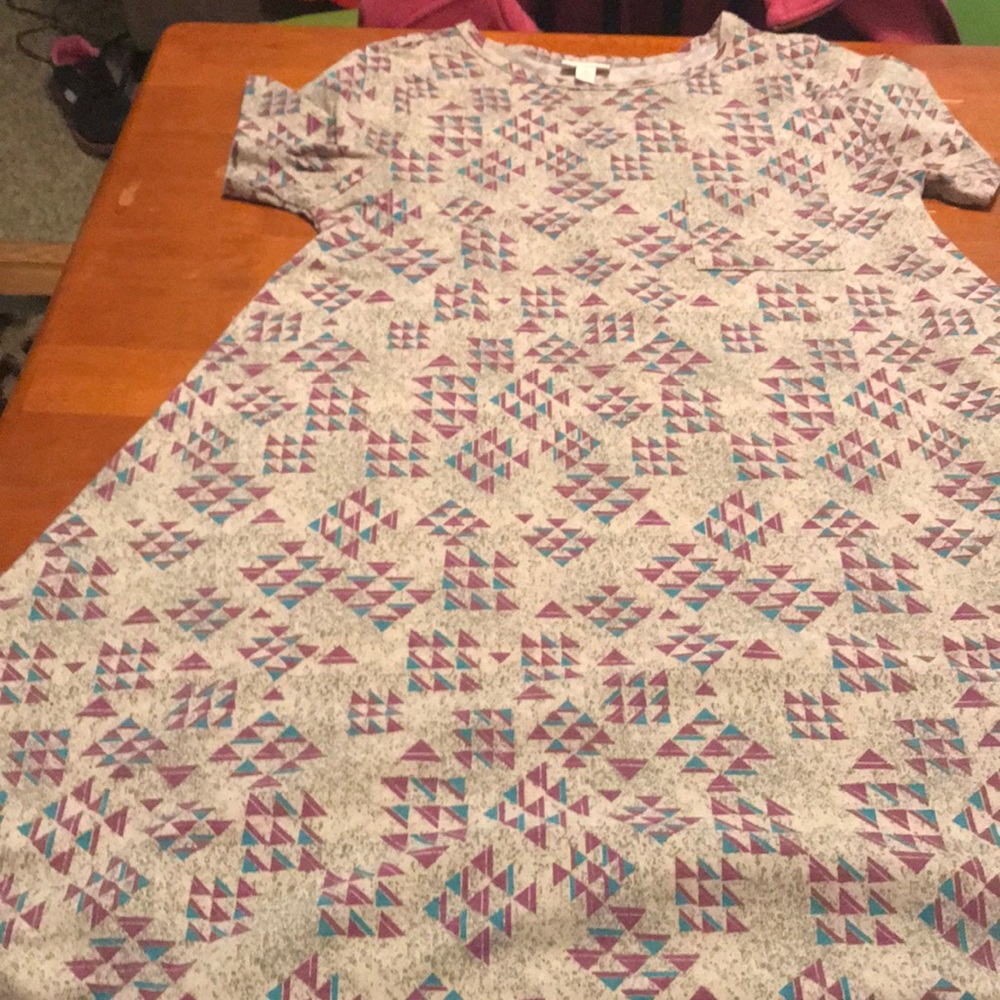 Grey blue and purple lularoe dress